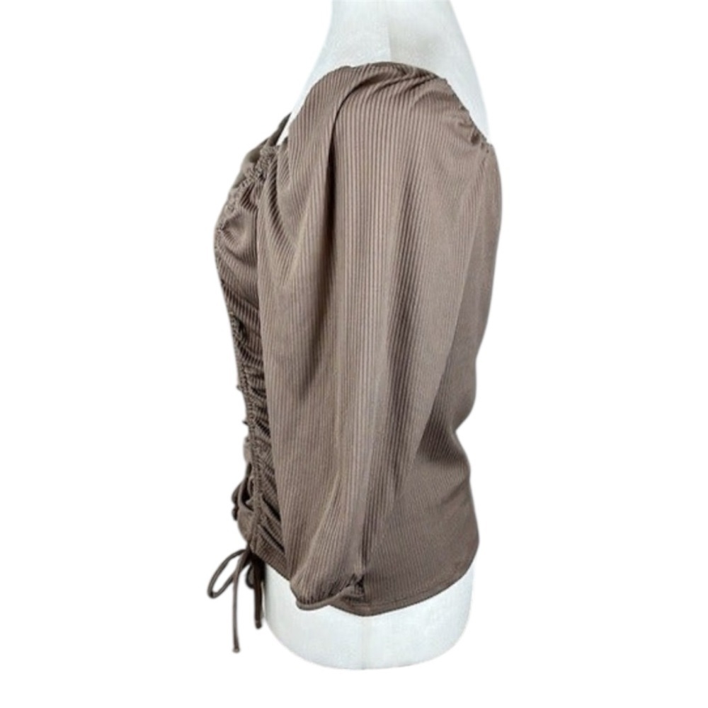 Bwear Ruched Front Tan Top Size M - Picture 3 of 9